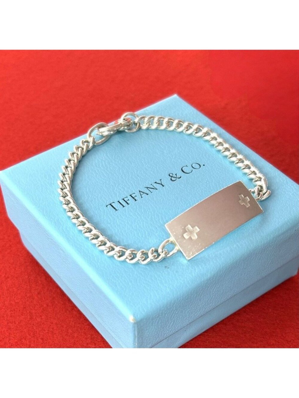 Tiffany & Co Medical ID Plate Bracelet 925 Sterling Silver